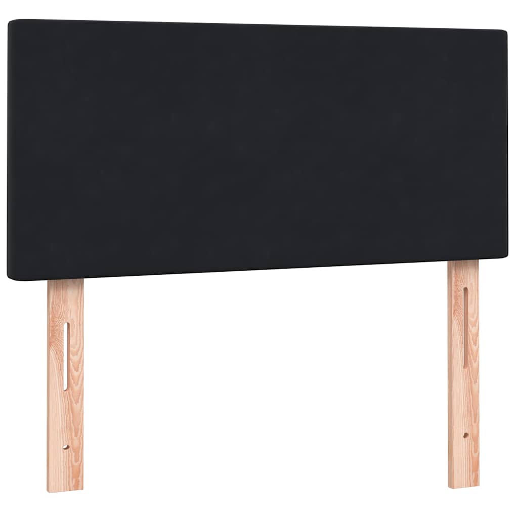 vidaXL Κρεβάτι Boxspring με Στρώμα & LED Μαύρο 90x210 εκ. Βελούδινο