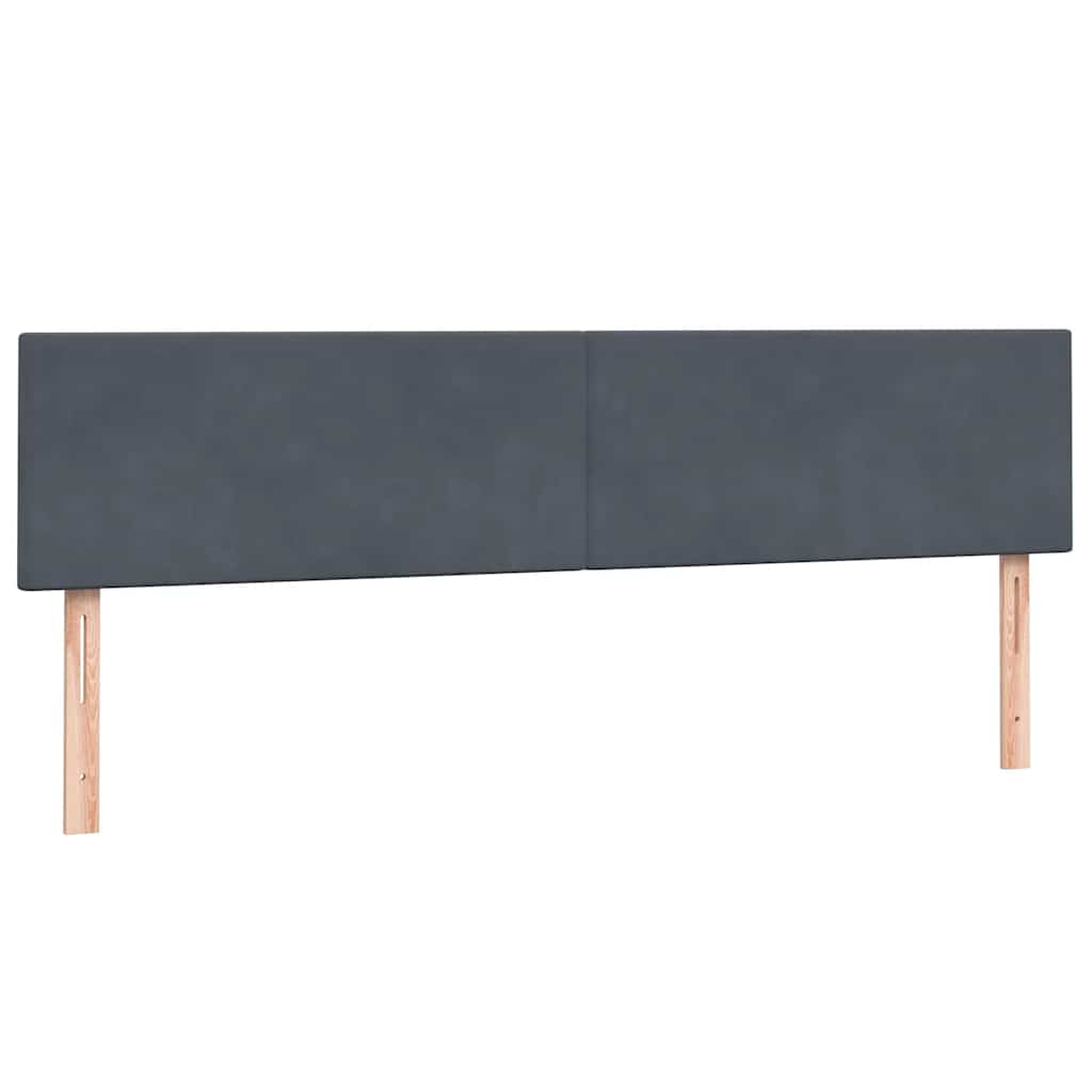 vidaXL Κρεβάτι Boxspring με Στρώμα & LED Σκούρο Γκρι 180x210 εκ. Βελούδινο