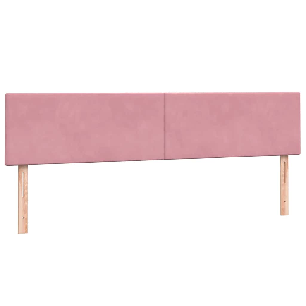 vidaXL Κρεβάτι Boxspring με Στρώμα & LED Ροζ 180x210 εκ. Βελούδινο