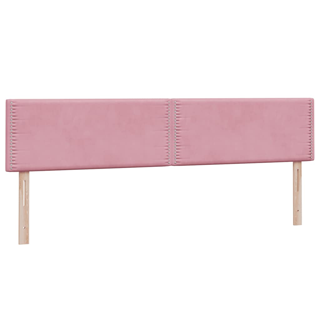 vidaXL Κρεβάτι Boxspring με Στρώμα & LED Ροζ 180x210 εκ. Βελούδινο