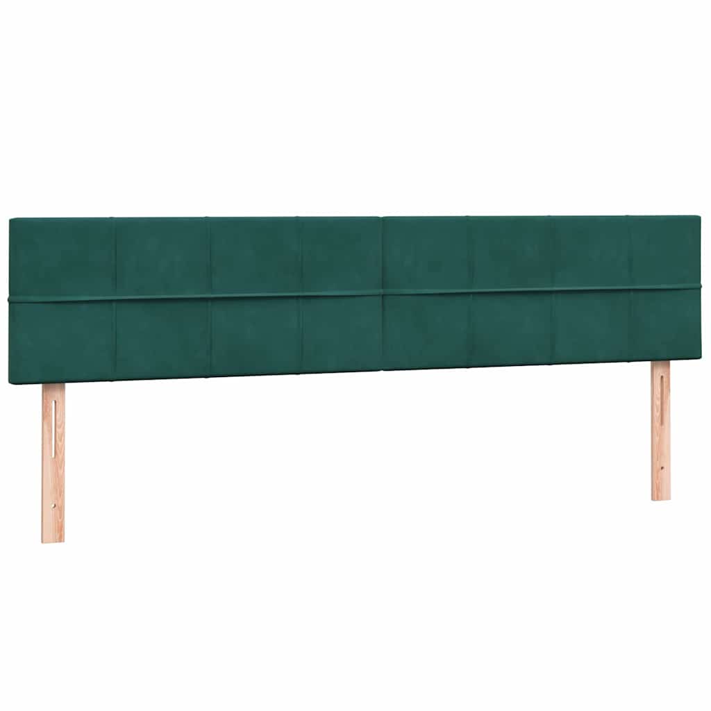 vidaXL Κρεβάτι Boxspring με Στρώμα & LED σκούρο πράσινο 180x220cm Βελούδινο