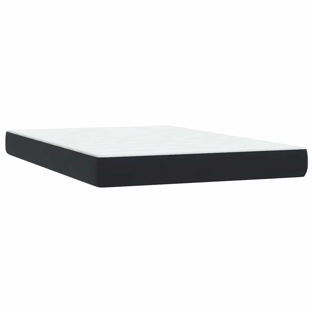 vidaXL Κρεβάτι Boxspring με Στρώμα & LED Μαύρο 160x210 εκ. Βελούδινο