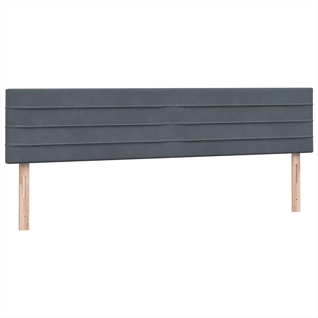 vidaXL Κρεβάτι Boxspring με Στρώμα & LED Σκούρο Γκρι 180x210 εκ. Βελούδινο