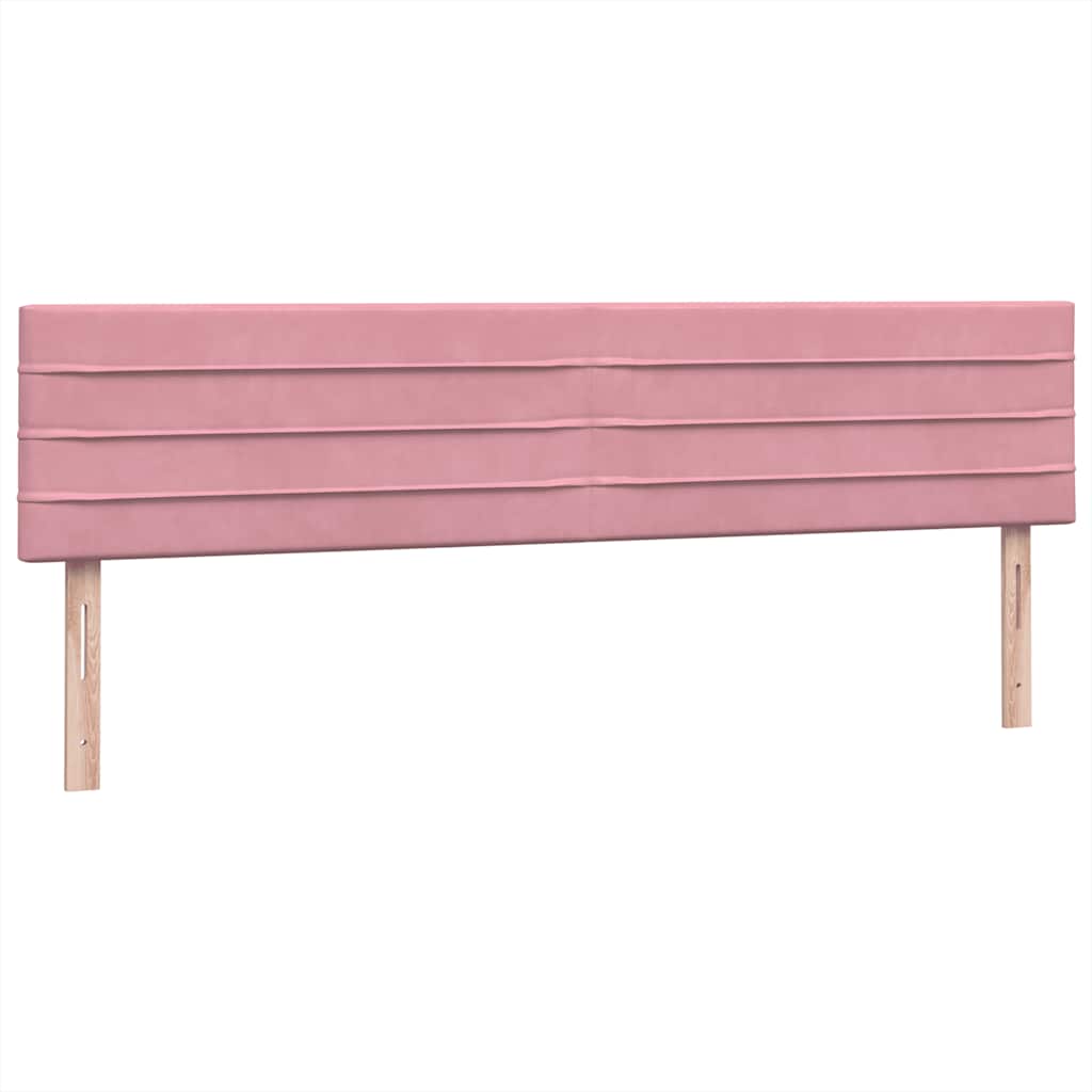 vidaXL Κρεβάτι Boxspring με Στρώμα & LED Ροζ 180x210 εκ. Βελούδινο