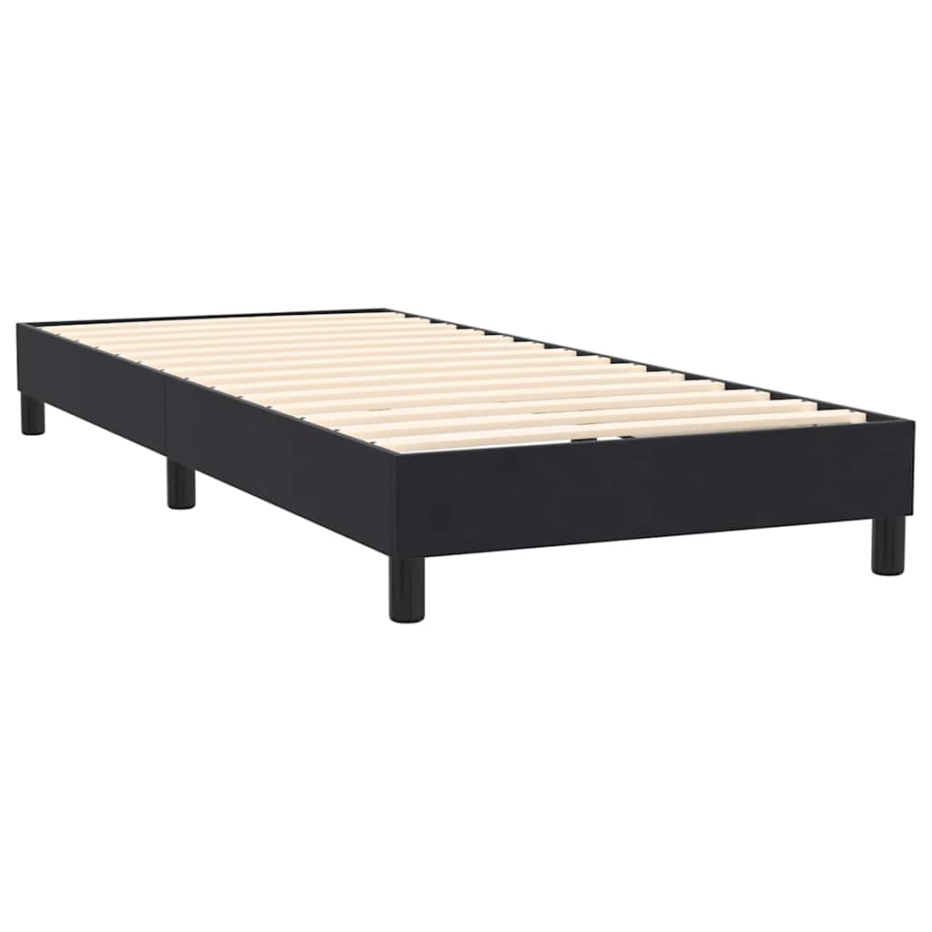 vidaXL Κρεβάτι Boxspring με Στρώμα & LED Μαύρο 90x210 εκ. Βελούδινο