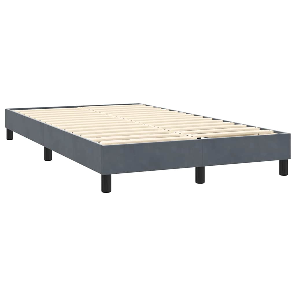 vidaXL Κρεβάτι Boxspring με Στρώμα & LED Σκούρο Γκρι 160x210 εκ. Βελούδινο