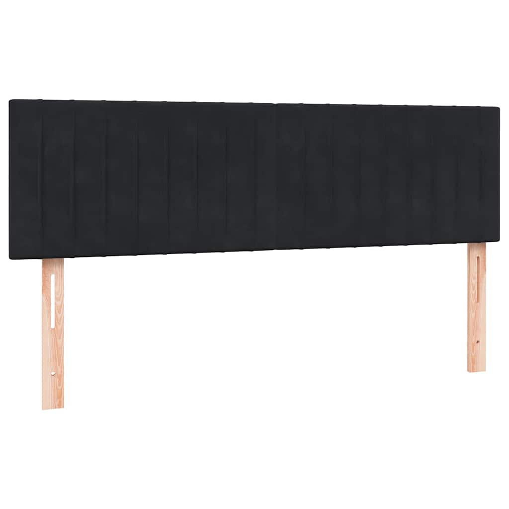 vidaXL Κρεβάτι Boxspring με Στρώμα & LED Μαύρο 160x210 εκ. Βελούδινο