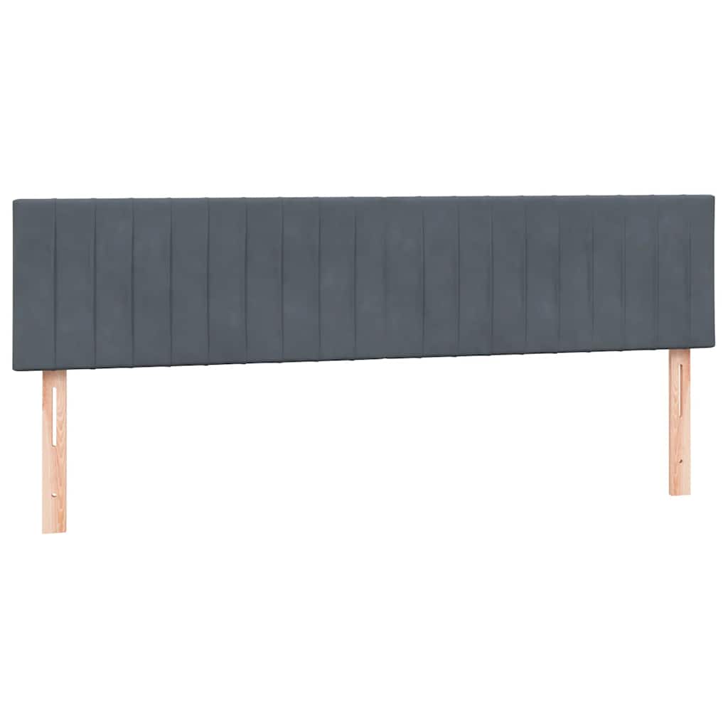 vidaXL Κρεβάτι Boxspring με Στρώμα & LED Σκούρο Γκρι 180x210 εκ. Βελούδινο