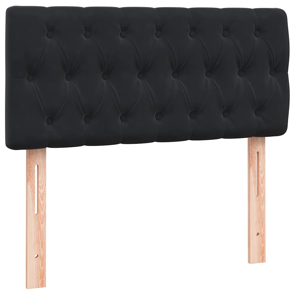 vidaXL Κρεβάτι Boxspring με Στρώμα & LED Μαύρο 90x210 εκ. Βελούδινο