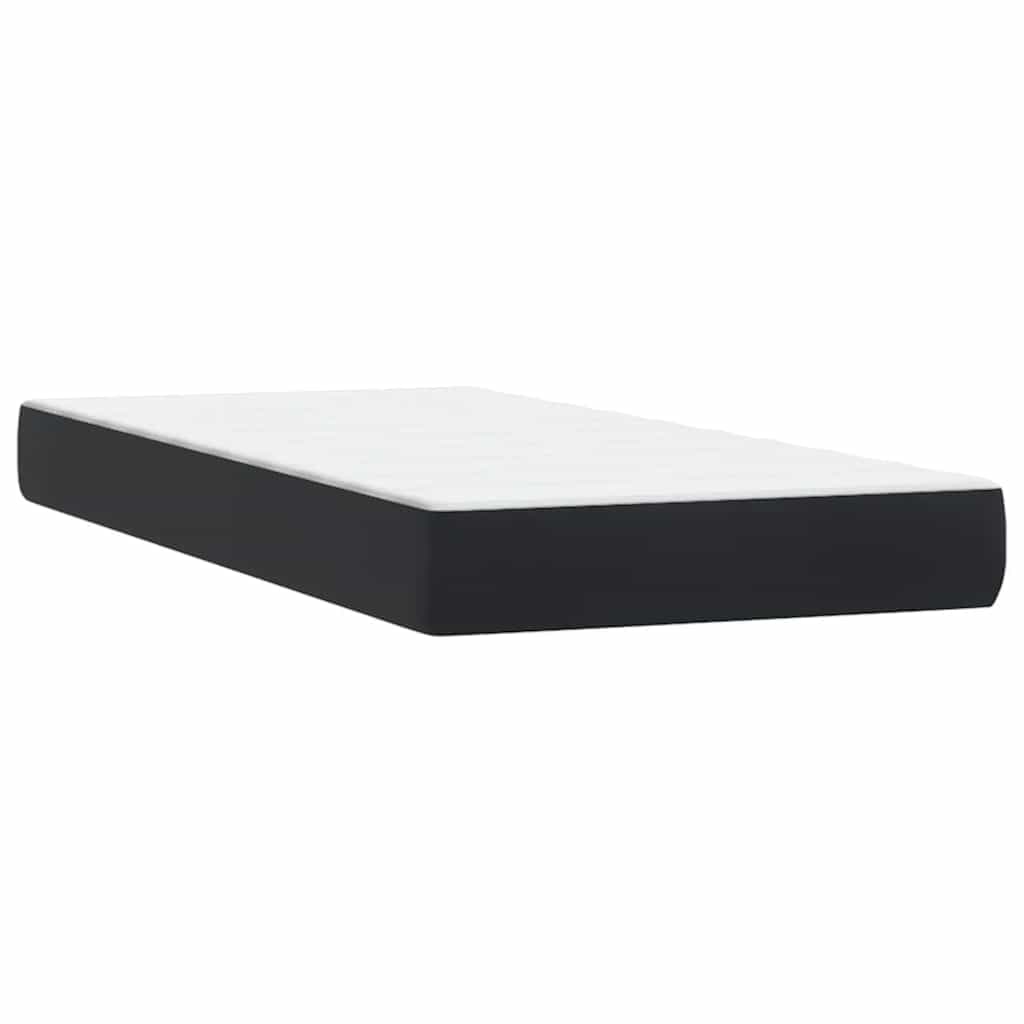 vidaXL Κρεβάτι Boxspring με Στρώμα & LED Μαύρο 90x210 εκ. Βελούδινο