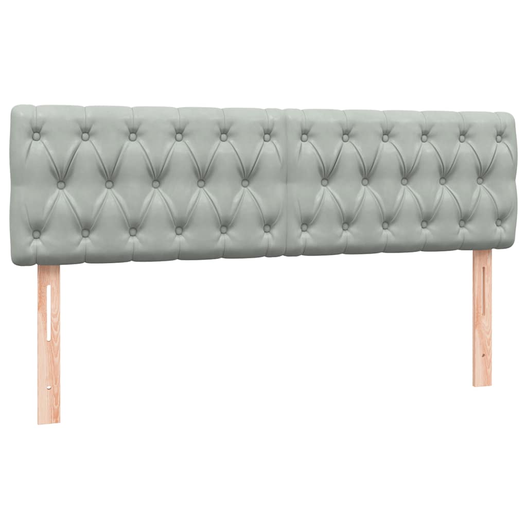 vidaXL Κρεβάτι Boxspring με Στρώμα & LED Ανοιχτό Γκρι 160x210 εκ. Βελούδινο