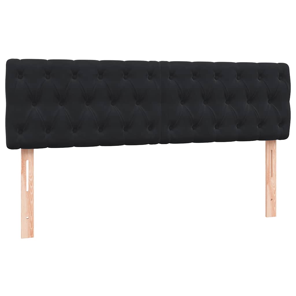 vidaXL Κρεβάτι Boxspring με Στρώμα & LED Μαύρο 160x210 εκ. Βελούδινο