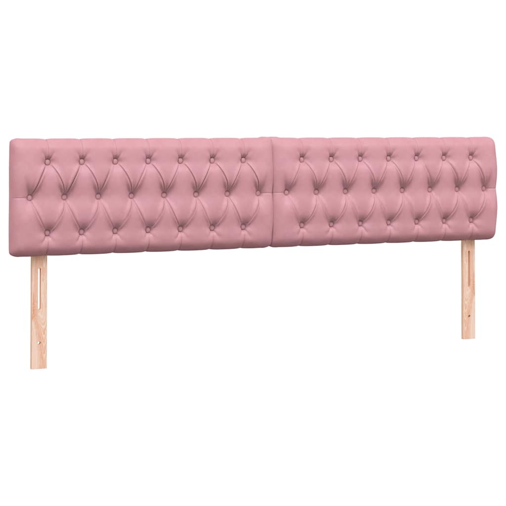 vidaXL Κρεβάτι Boxspring με Στρώμα & LED Ροζ 180x210 εκ. Βελούδινο