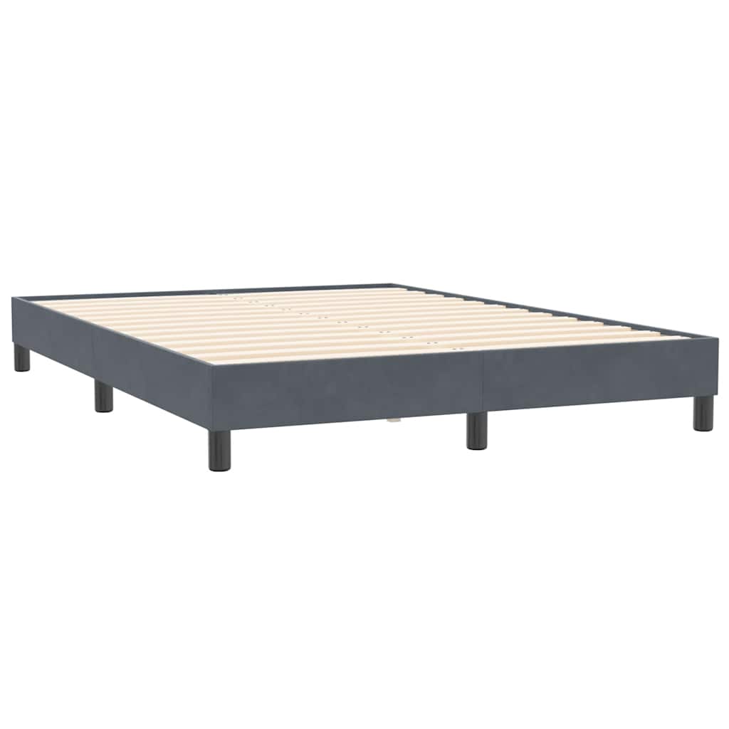 vidaXL Κρεβάτι Boxspring με Στρώμα & LED Σκούρο Γκρι 160x210 εκ. Βελούδινο