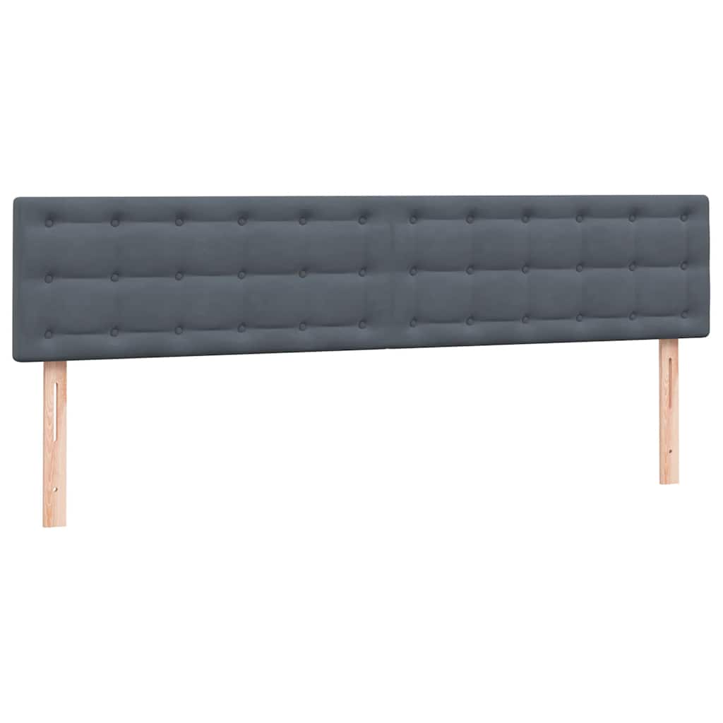 vidaXL Κρεβάτι Boxspring με Στρώμα & LED Σκούρο Γκρι 180x210 εκ. Βελούδινο
