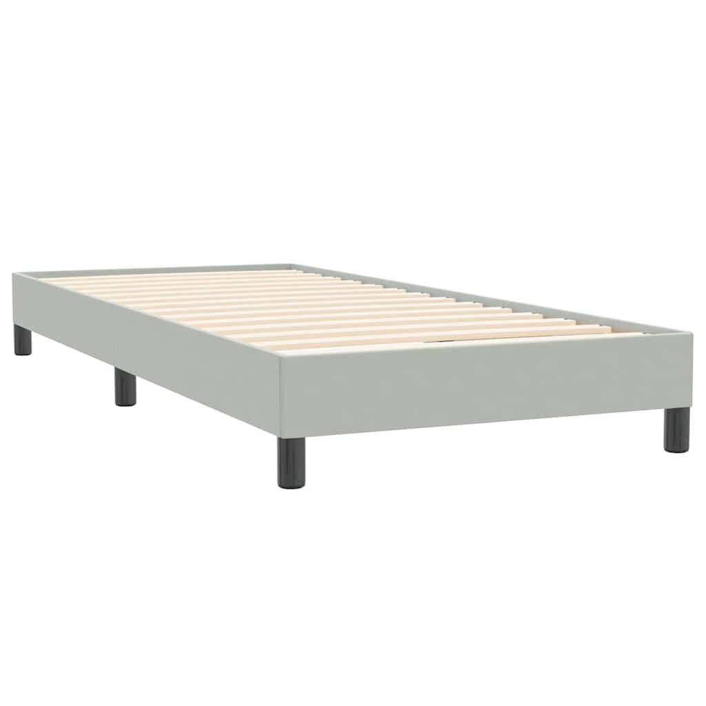 vidaXL Κρεβάτι Boxspring με Στρώμα & LED ανοιχτό γκρι 80x220 cm Βελούδινο