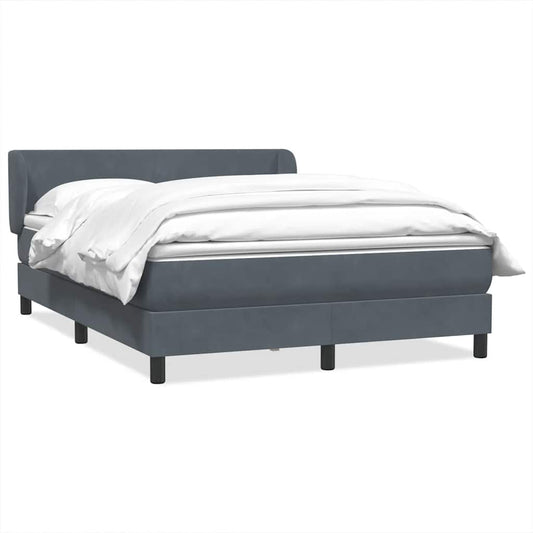 vidaXL Κρεβάτι Boxspring με Στρώμα Σκούρο Γκρι 160x210 εκ. Βελούδινο
