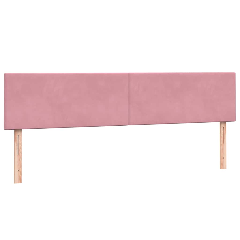 vidaXL Box Spring κρεβάτι με στρώματα ροζ 180x210 cm Βελούδινο