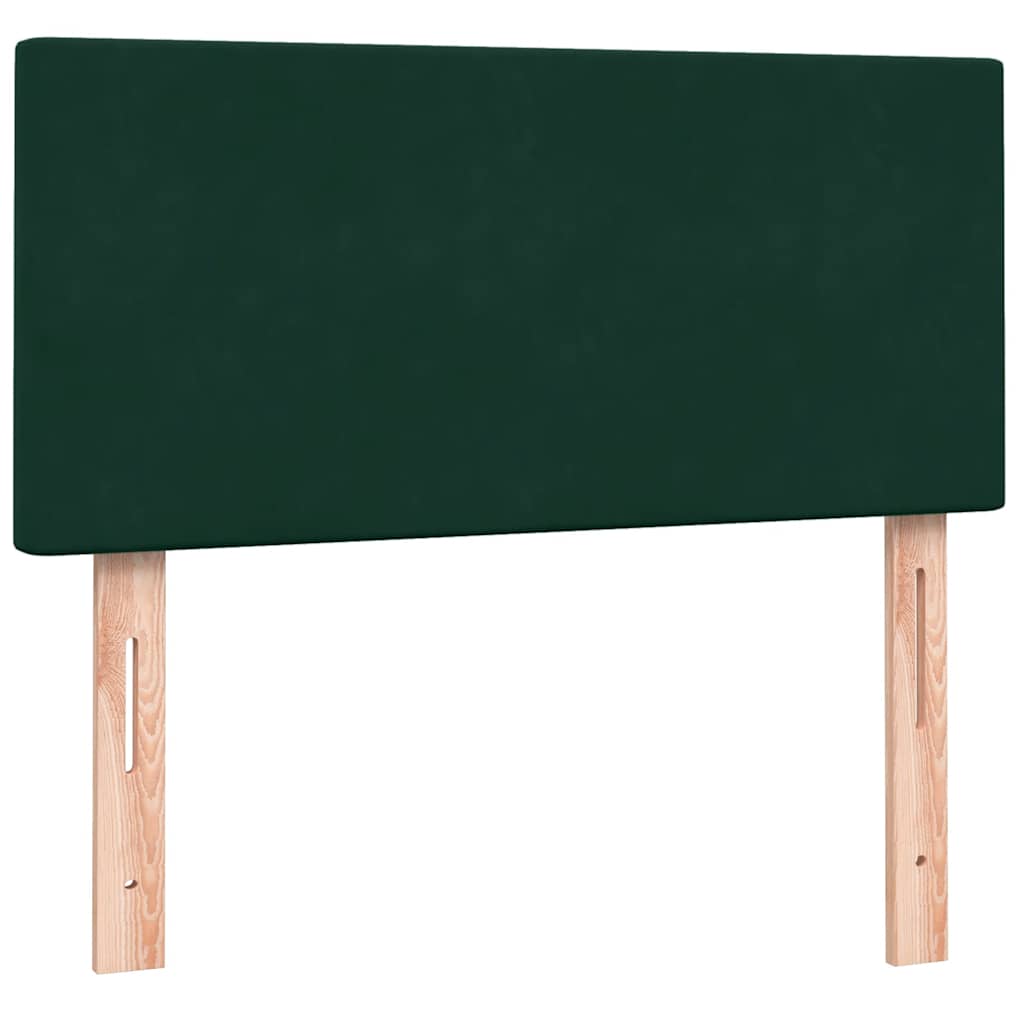 vidaXL Box Spring κρεβάτι με στρώμα σκούρο πράσινο 80x220εκ. Βελούδινο