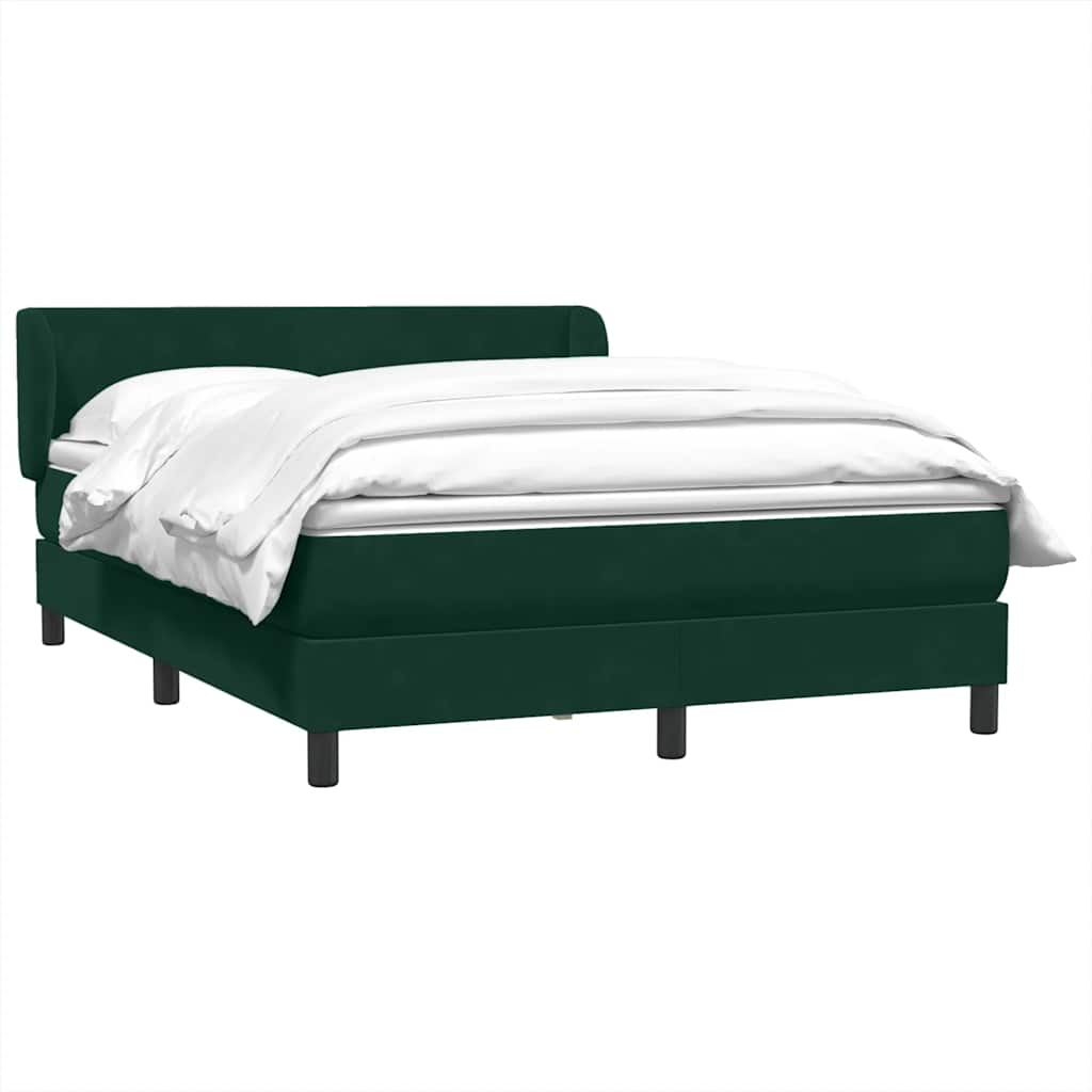 vidaXL Box Spring κρεβάτι με στρώμα σκούρο πράσινο 160x220cm Βελούδινο