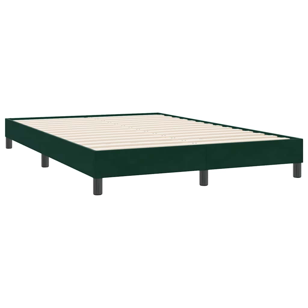 vidaXL Box Spring κρεβάτι με στρώμα σκούρο πράσινο 160x220cm Βελούδινο