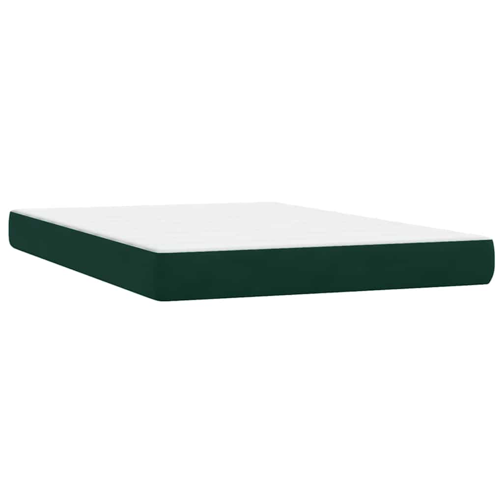 vidaXL Box Spring κρεβάτι με στρώμα σκούρο πράσινο 160x220cm Βελούδινο