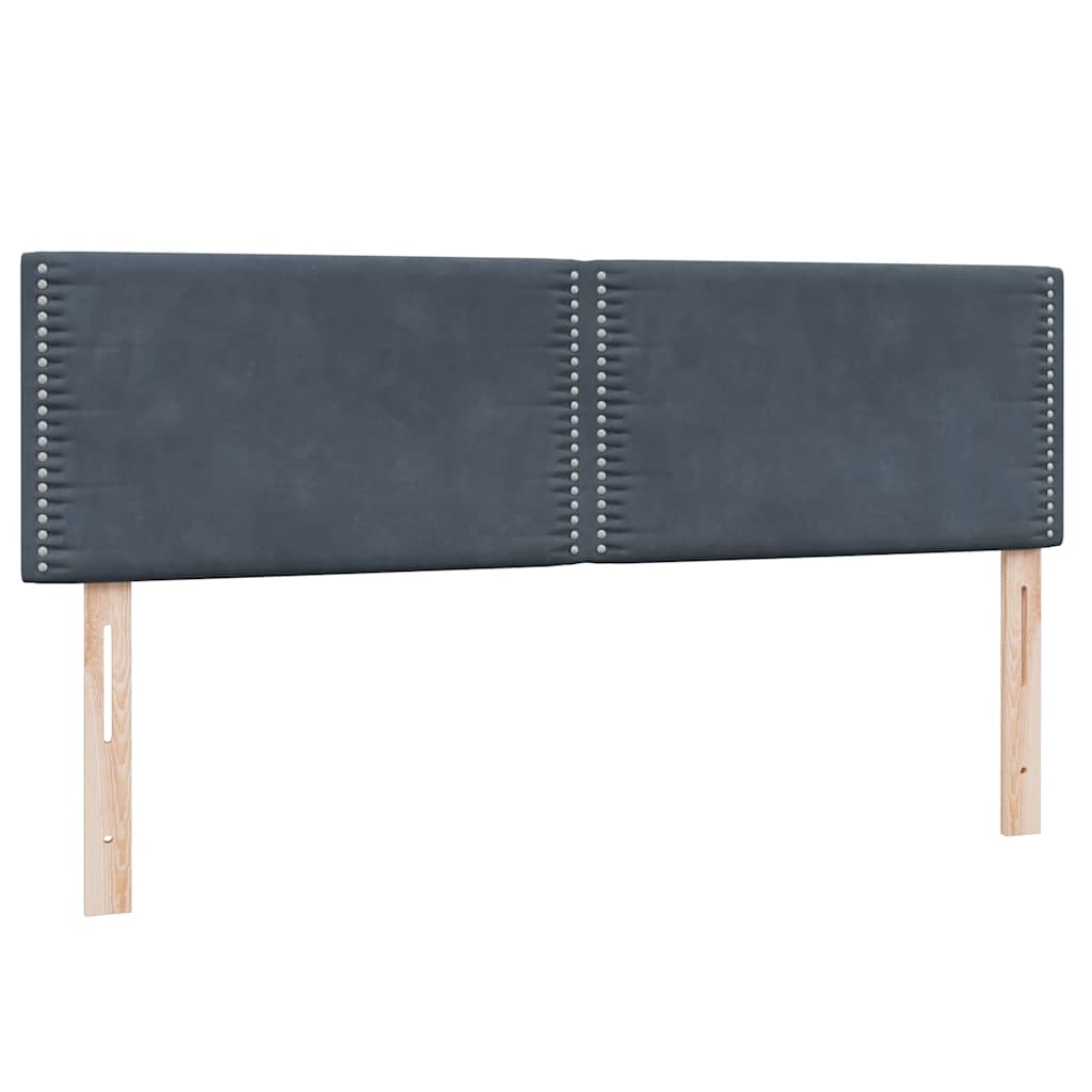 vidaXL Κρεβάτι Boxspring με Στρώμα Σκούρο Γκρι 160x210 εκ. Βελούδινο