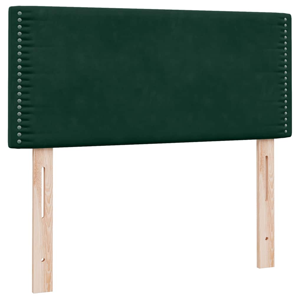 vidaXL Box Spring κρεβάτι με στρώμα σκούρο πράσινο 80x220εκ. Βελούδινο