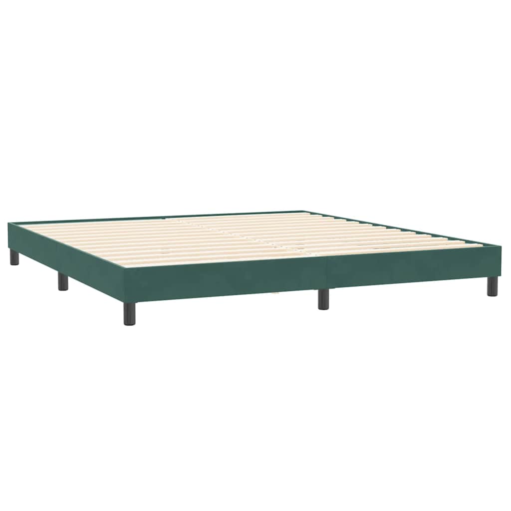 vidaXL Box Spring κρεβάτι με στρώματα σκούρο πράσινο Βελούδινο