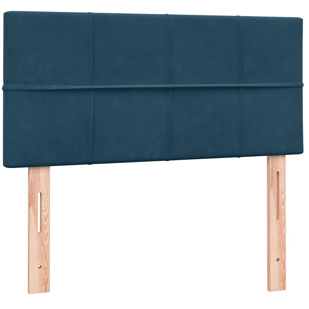 vidaXL Box Spring κρεβάτι με στρώμα σκούρο μπλε 80x210 εκ. Βελούδινο