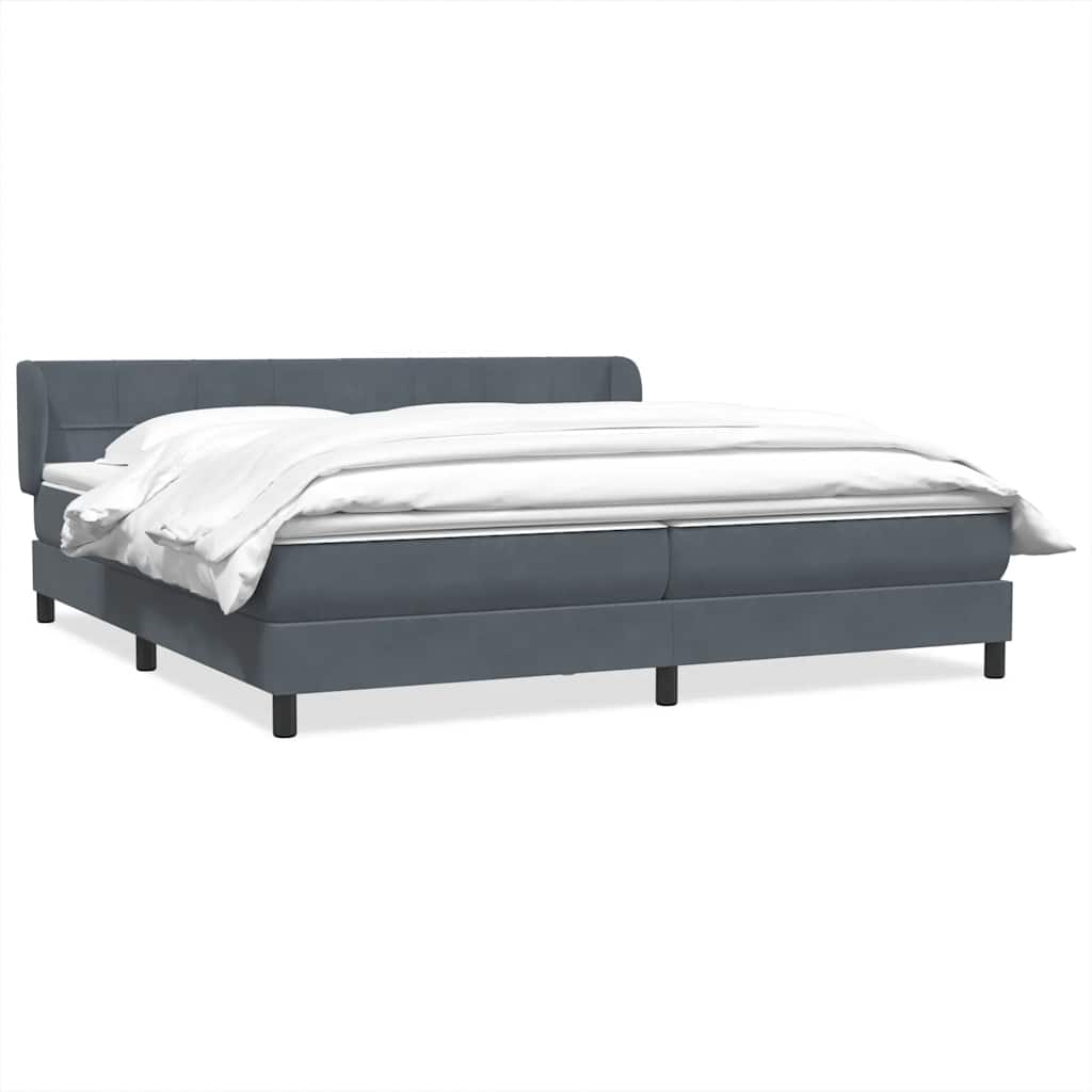 vidaXL Box Spring Κρεβάτι με στρώματα Σκούρο γκρι 180x210 cm Velvet