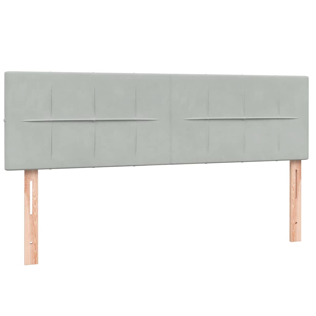 vidaXL Κρεβάτι Boxspring με Στρώμα Ανοιχτό Γκρι 160x220 εκ. Βελούδινο