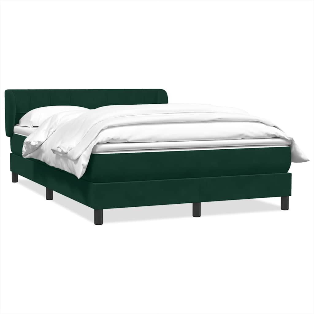 vidaXL Box Spring κρεβάτι με στρώμα σκούρο πράσινο 160x220cm Βελούδινο