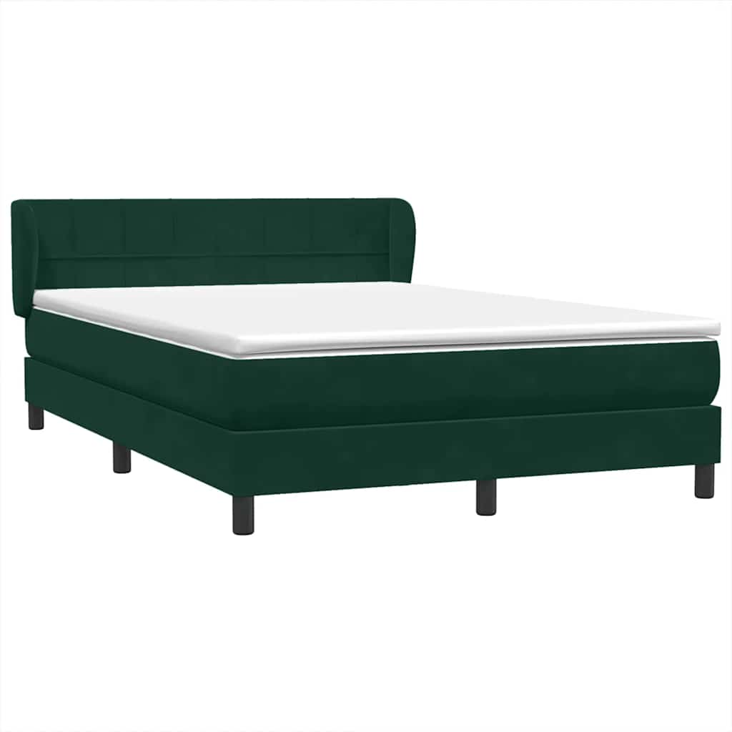 vidaXL Box Spring κρεβάτι με στρώμα σκούρο πράσινο 160x220cm Βελούδινο