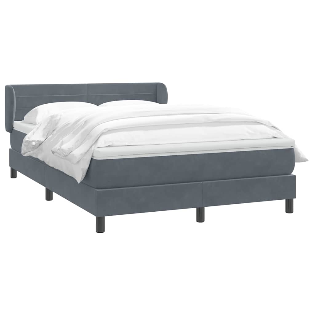 vidaXL Κρεβάτι Boxspring με Στρώμα Σκούρο Γκρι 160x210 εκ. Βελούδινο