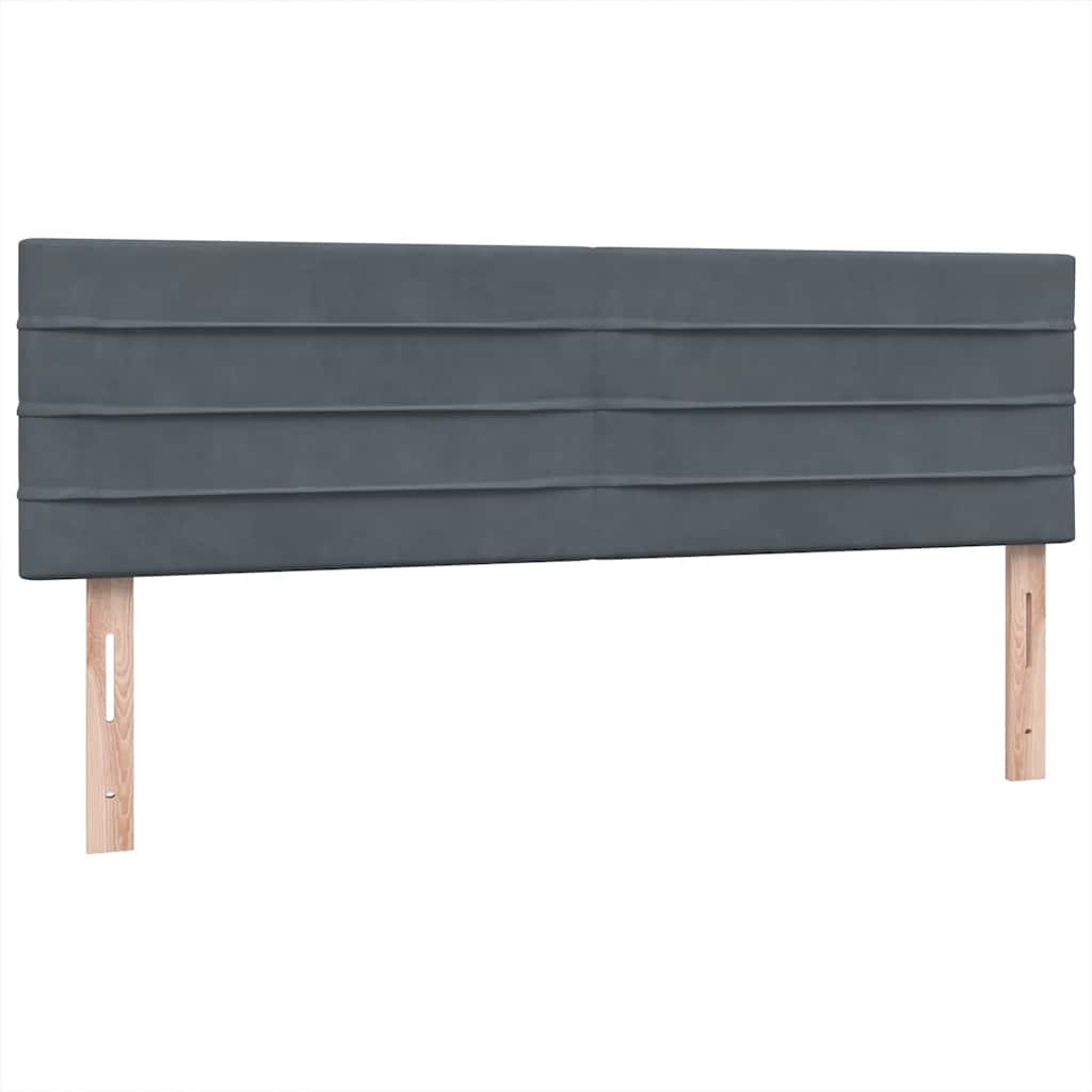 vidaXL Κρεβάτι Boxspring με Στρώμα Σκούρο Γκρι 160x210 εκ. Βελούδινο