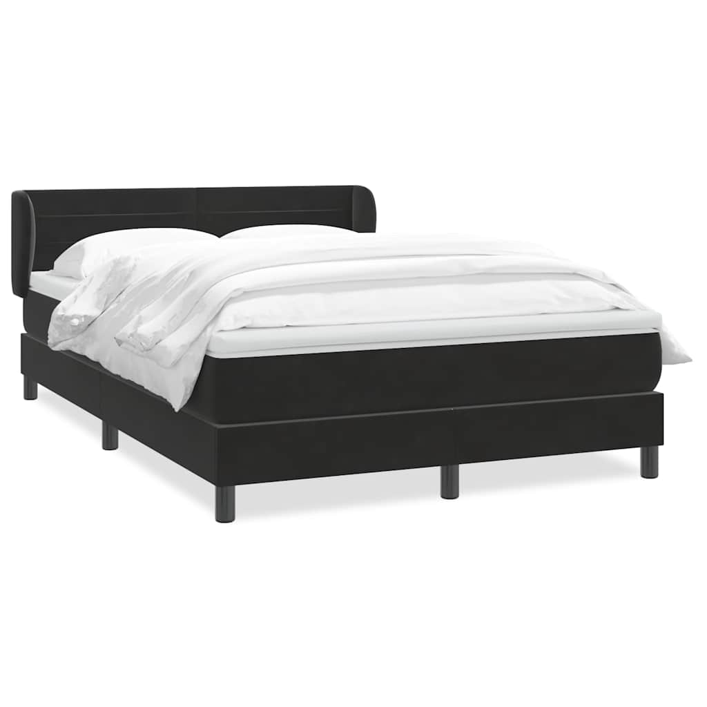 vidaXL Κρεβάτι Boxspring με Στρώμα Μαύρο 160x210 εκ. Βελούδινο