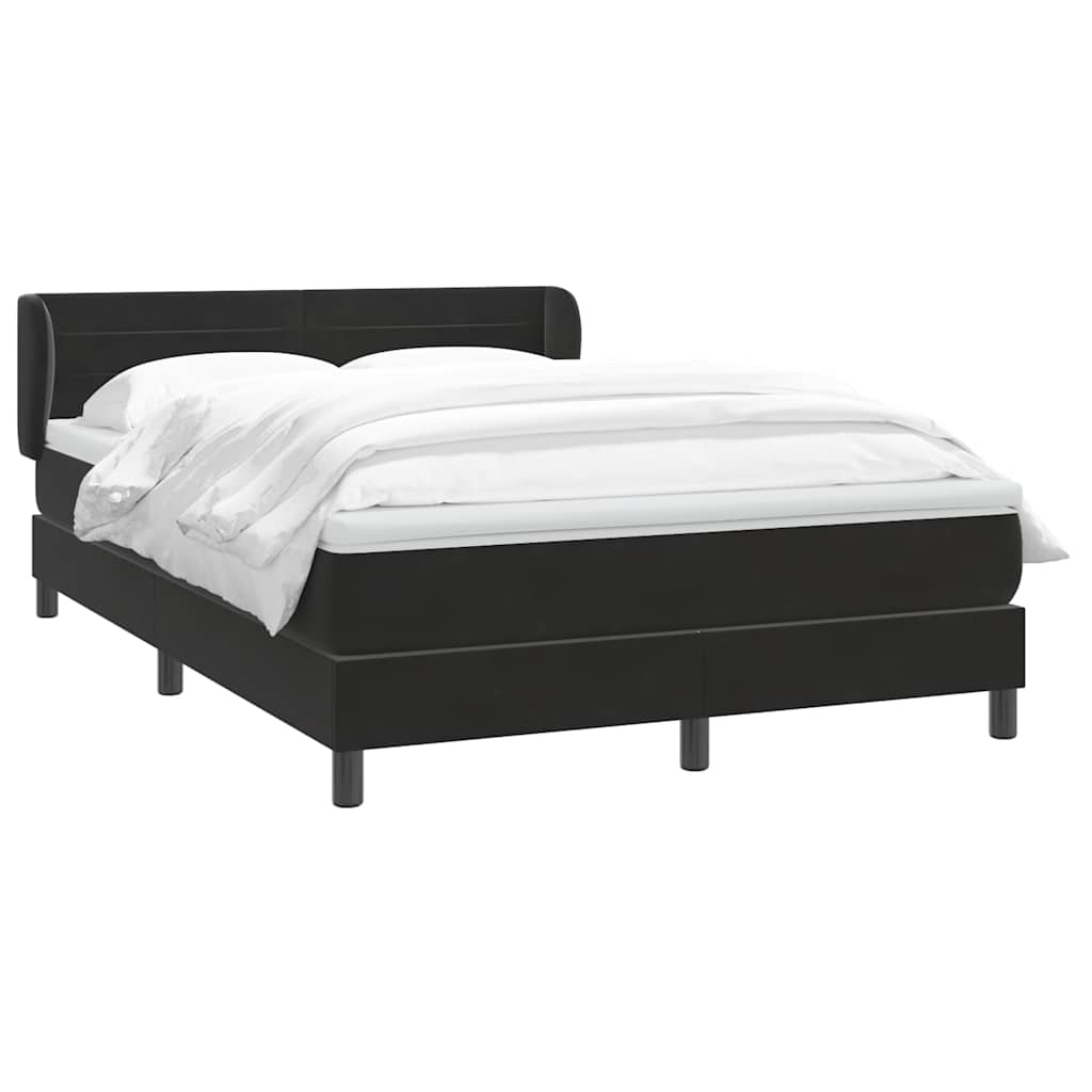 vidaXL Κρεβάτι Boxspring με Στρώμα Μαύρο 160x210 εκ. Βελούδινο