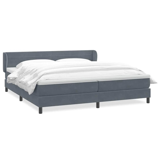 vidaXL Box Spring Κρεβάτι με στρώματα Σκούρο γκρι 180x210 cm Velvet