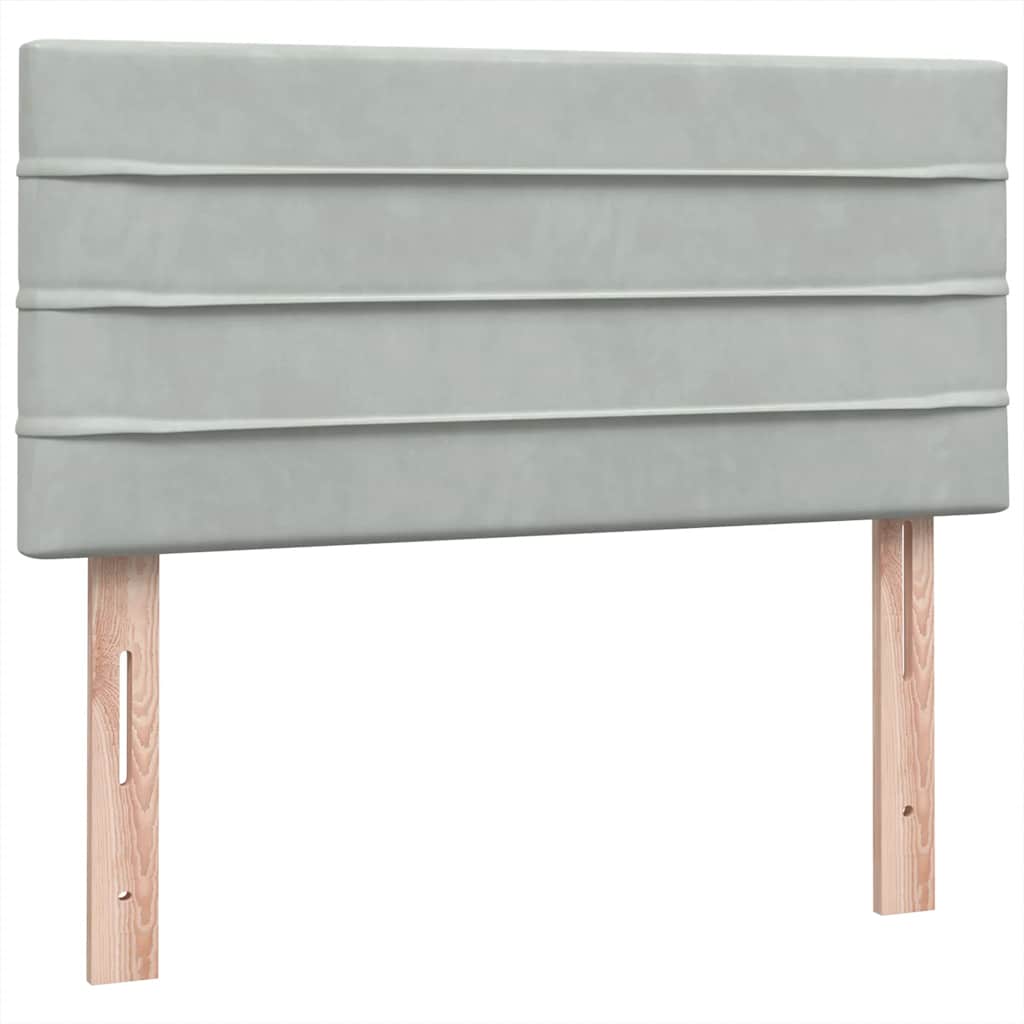 vidaXL Box Spring κρεβάτι με στρώμα ανοιχτό γκρι 80x220 cm Βελούδινο