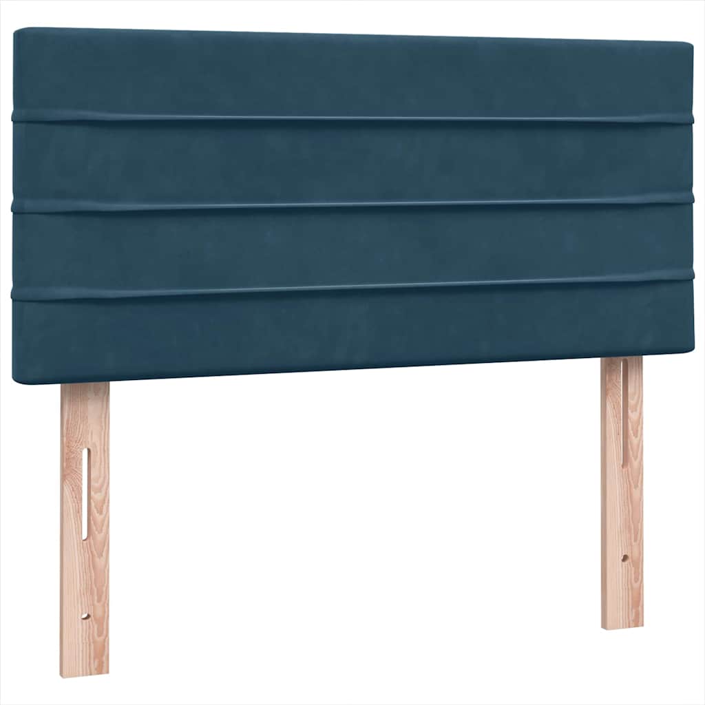 vidaXL Κρεβάτι Boxspring με Στρώμα Σκούρο Μπλε 80x220 εκ. Βελούδινο