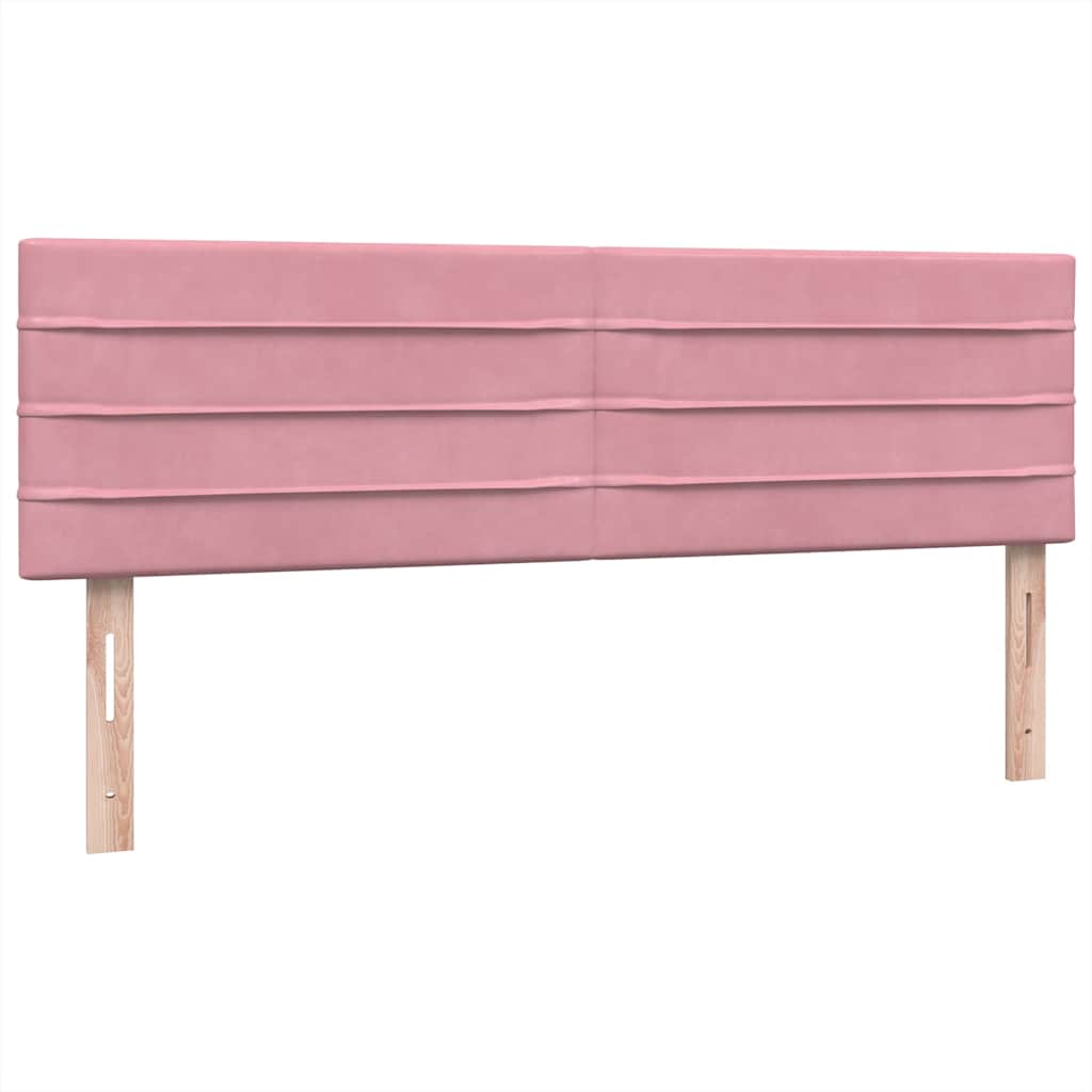 vidaXL Box Spring κρεβάτι με στρώμα ροζ 140x220 cm Βελούδινο