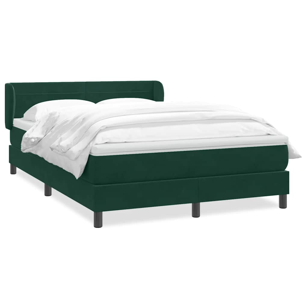 vidaXL Box Spring κρεβάτι με στρώμα σκούρο πράσινο 160x220cm Βελούδινο