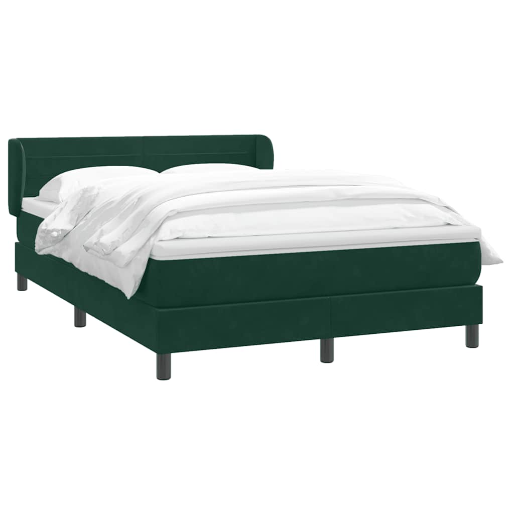 vidaXL Box Spring κρεβάτι με στρώμα σκούρο πράσινο 160x220cm Βελούδινο