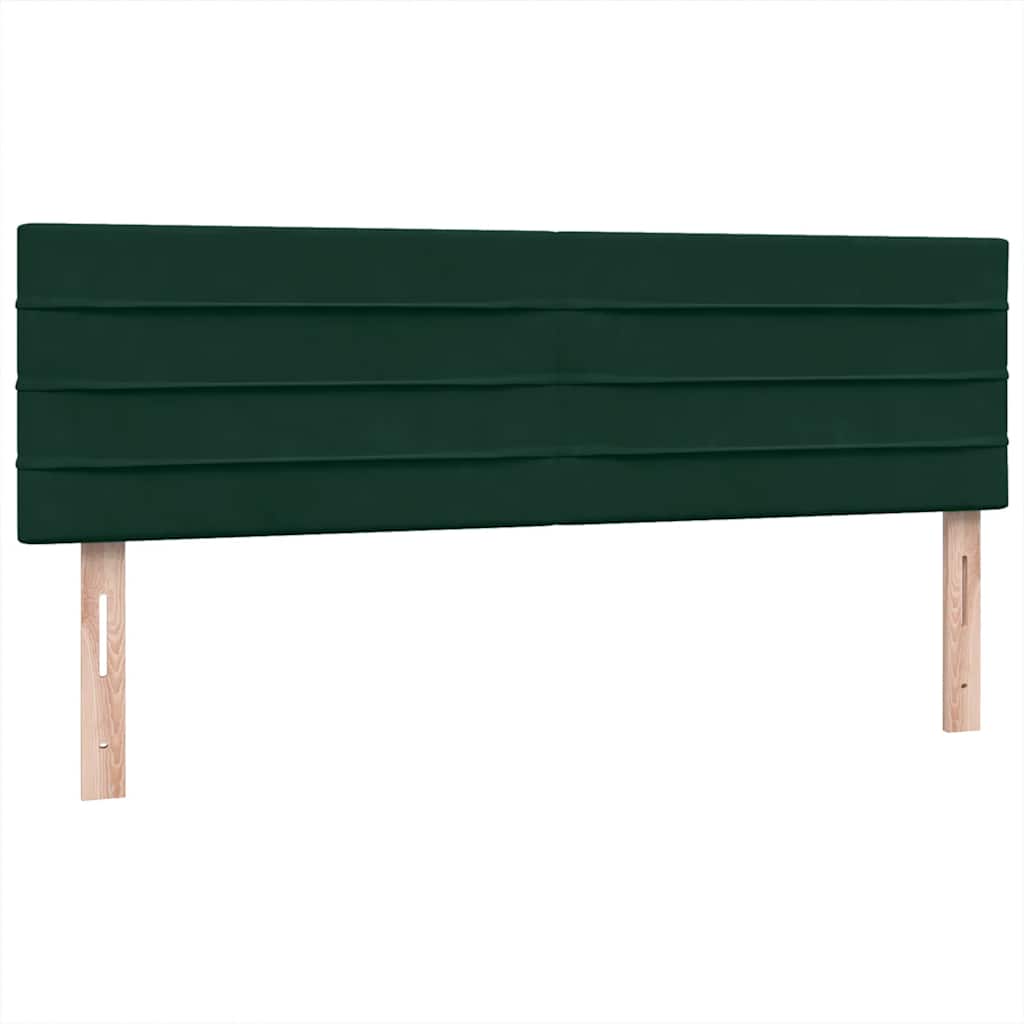 vidaXL Box Spring κρεβάτι με στρώμα σκούρο πράσινο 160x220cm Βελούδινο