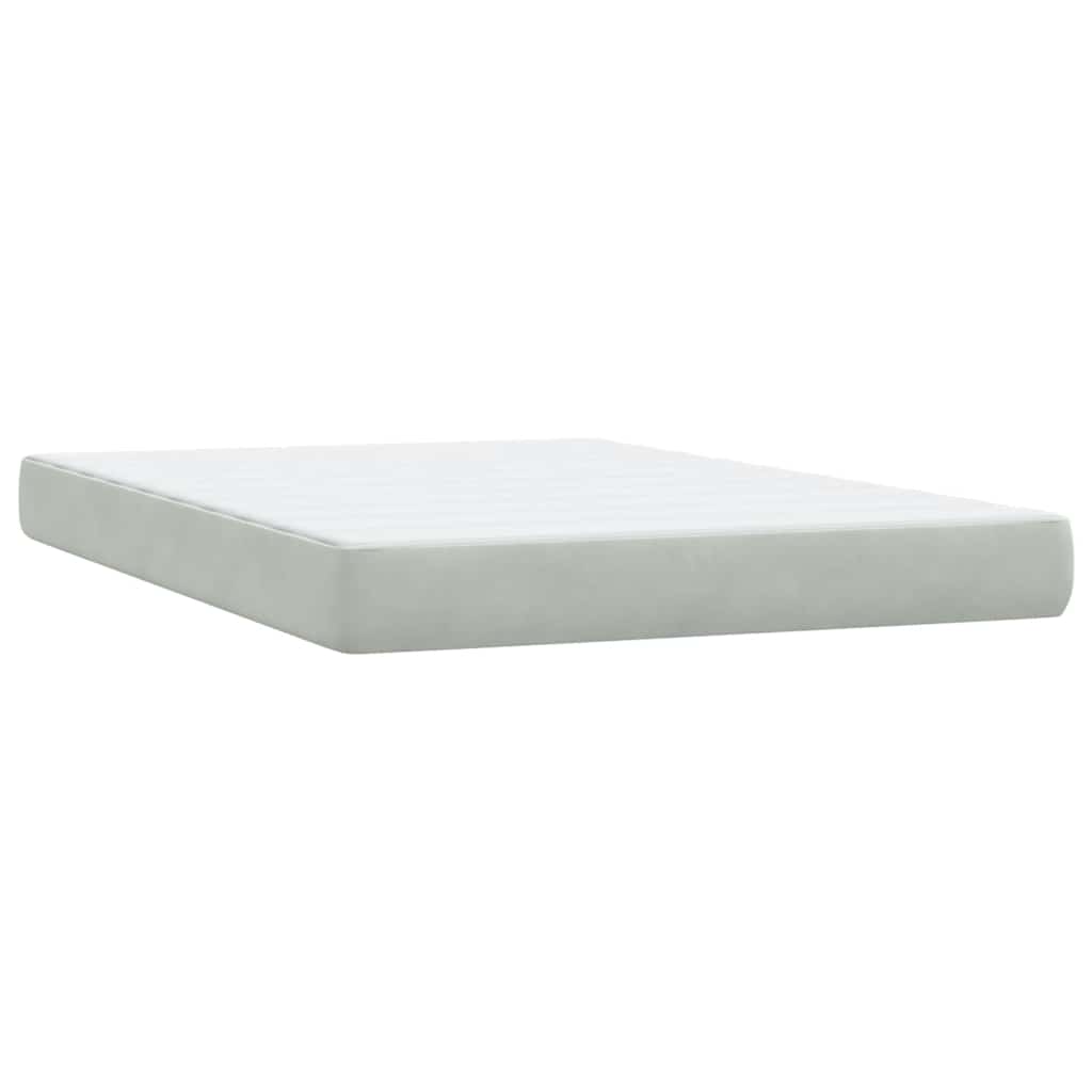 vidaXL Κρεβάτι Boxspring με Στρώμα Ανοιχτό Γκρι 160x210 εκ. Βελούδινο