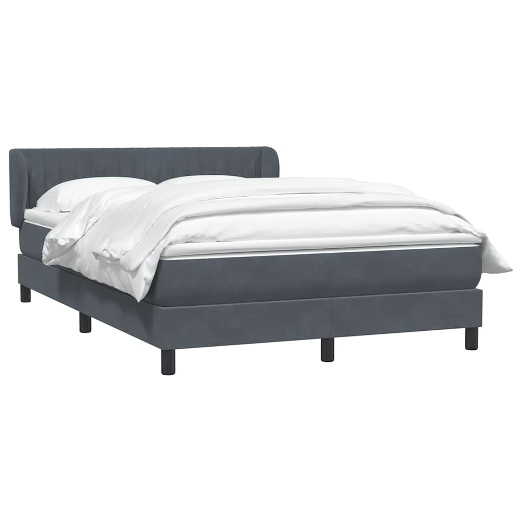 vidaXL Κρεβάτι Boxspring με Στρώμα Σκούρο Γκρι 160x210 εκ. Βελούδινο