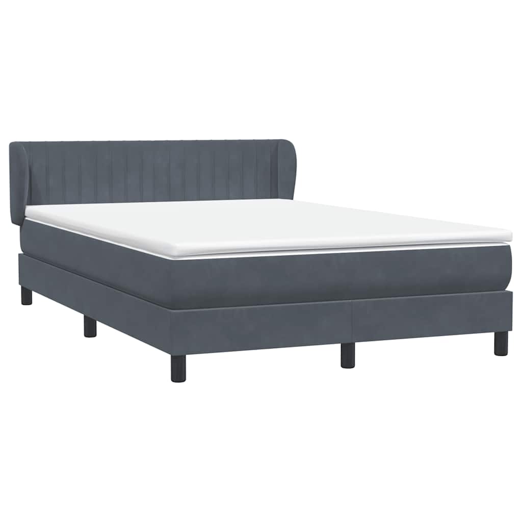 vidaXL Κρεβάτι Boxspring με Στρώμα Σκούρο Γκρι 160x210 εκ. Βελούδινο