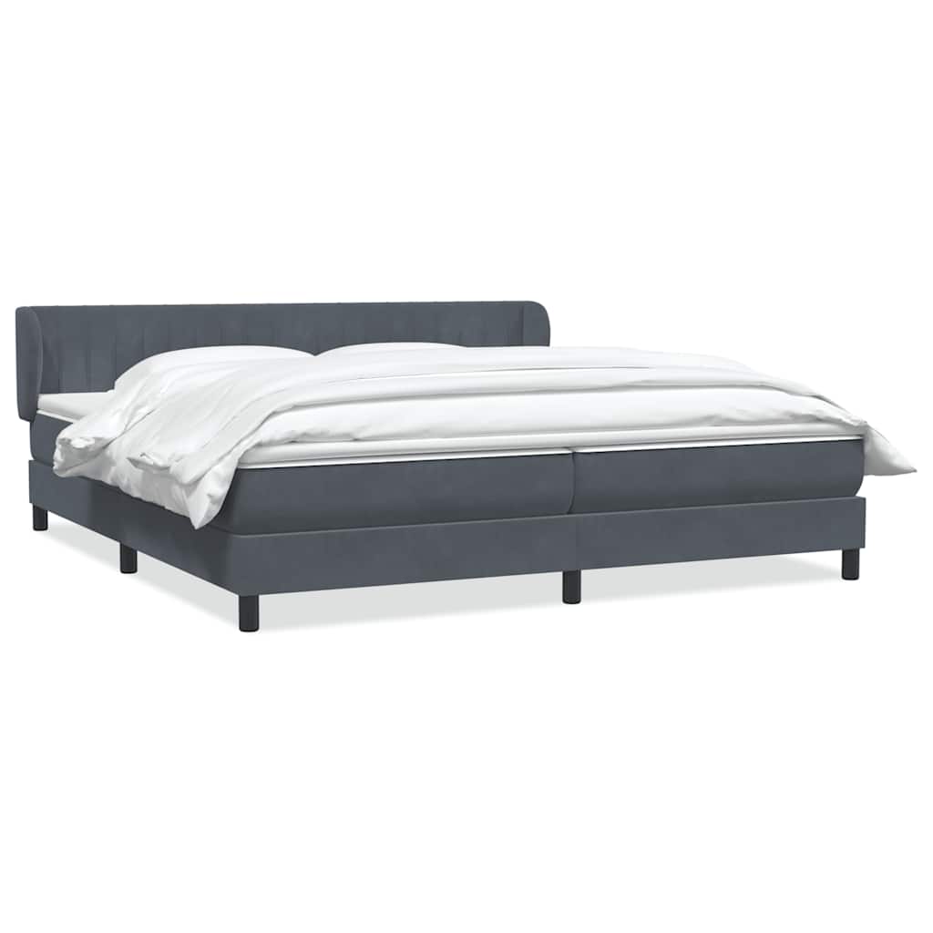 vidaXL Box Spring Κρεβάτι με στρώματα Σκούρο γκρι 180x210 cm Velvet
