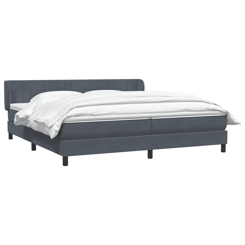 vidaXL Box Spring Κρεβάτι με στρώματα Σκούρο γκρι 180x210 cm Velvet